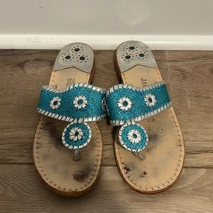 Jack Rogers Blue Sparkly Sandals